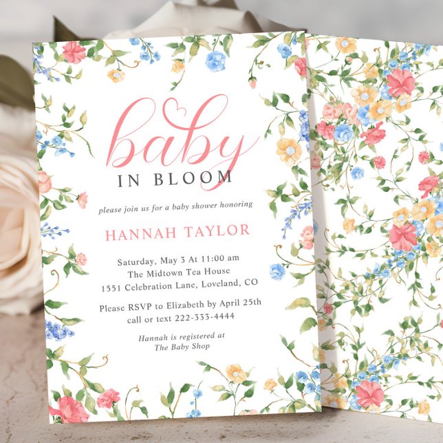 Baby in Bloom Wildflower Baby Shower Invitation (Creator Uploaded)