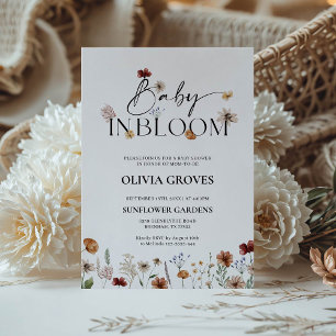 Baby in Bloom Wildflower Baby Shower Invitation