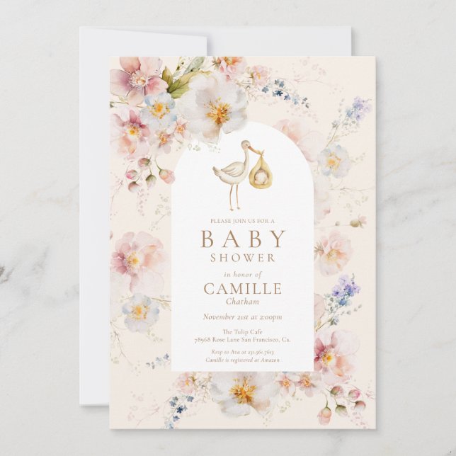 Baby in Bloom Wildflower Baby Shower Invitation (Front)