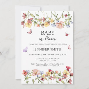 Baby in Bloom Wildflower Baby Shower Invitation