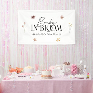 Baby in bloom wildflower baby shower invitation banner