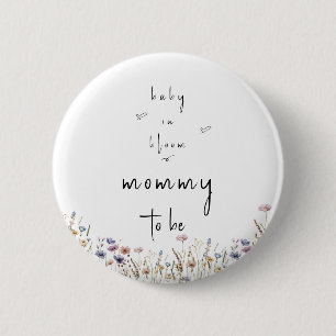 Baby In Bloom Wildflower Baby Shower Mummy-to-be 6 Cm Round Badge