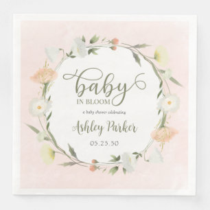 Baby In Bloom Wildflower Baby Shower Napkin