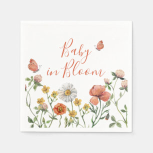 Baby in Bloom Wildflower baby shower Napkin
