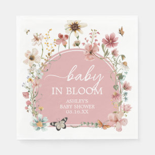 Baby in Bloom Wildflower Baby Shower Napkin