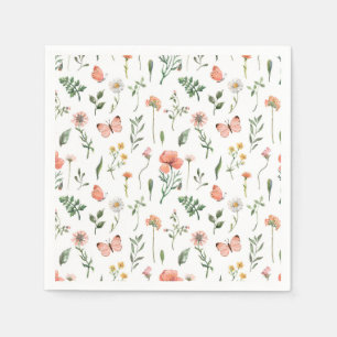 Baby in Bloom Wildflower baby shower Napkin