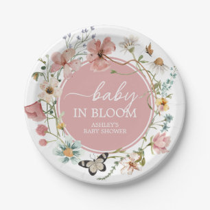 Baby in Bloom Wildflower Baby Shower Paper Plate