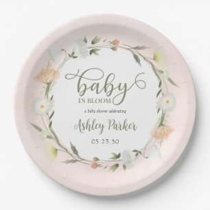 Baby In Bloom Wildflower Baby Shower Paper Plate