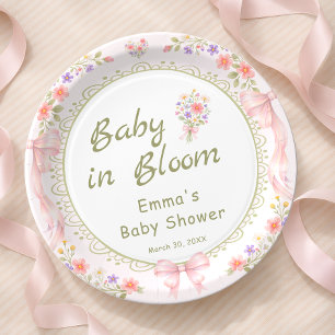 Baby in Bloom Wildflower Baby Shower Paper Plate
