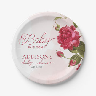 Baby in Bloom Wildflower Baby Shower Paper Plate