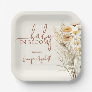 Baby in Bloom Wildflower Baby Shower Paper Plate