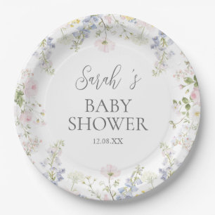 Baby in Bloom Wildflower Baby Shower Paper Plate