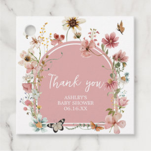 Baby in Bloom Wildflower Baby Shower Square Favour Tags