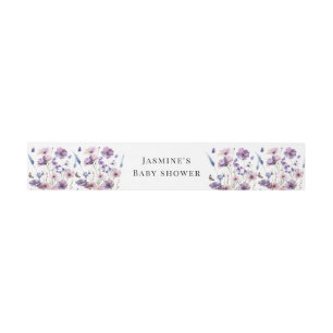 Baby in bloom wildflower baby shower stationary invitation belly band
