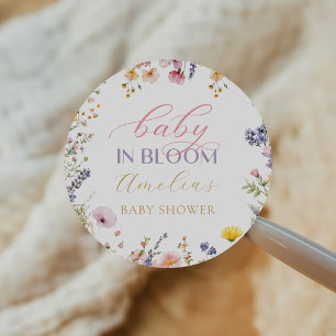 Baby In Bloom Wildflower Baby Shower Sticker