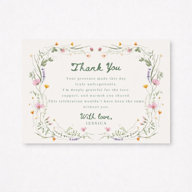 Baby in Bloom Wildflower Baby Shower Thank You Car Invitation (Creator Uploaded)