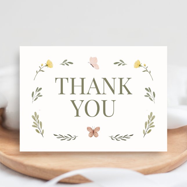 Baby in Bloom Wildflower Baby Shower Thank You Card (Minimalist Baby in Bloom Baby Shower Thank you Card)
