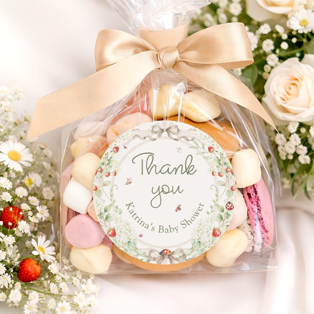 Baby in Bloom Wildflower Baby Shower Thank You Classic Round Sticker (Creator Uploaded)