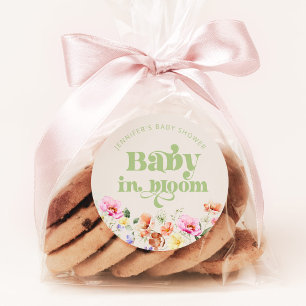 Baby in bloom wildflower baby shower thank you classic round sticker