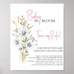 Baby In Bloom Wildflower Baby Shower Time Capsule Poster