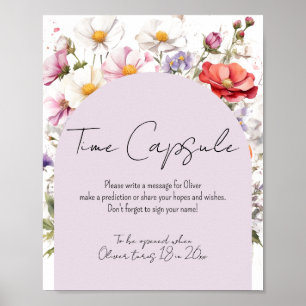 Baby in Bloom WildFlower  Baby Shower Time Capsule Poster