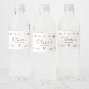 Baby in Bloom Wildflower Baby Shower Water Bottle Label