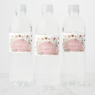 Baby in Bloom Wildflower Baby Shower Water Bottle Label