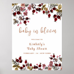 Baby In Bloom Wildflower Baby Shower Welcome Poster