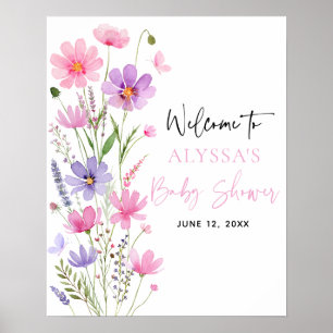 Baby in Bloom Wildflower Baby Shower Welcome Poster