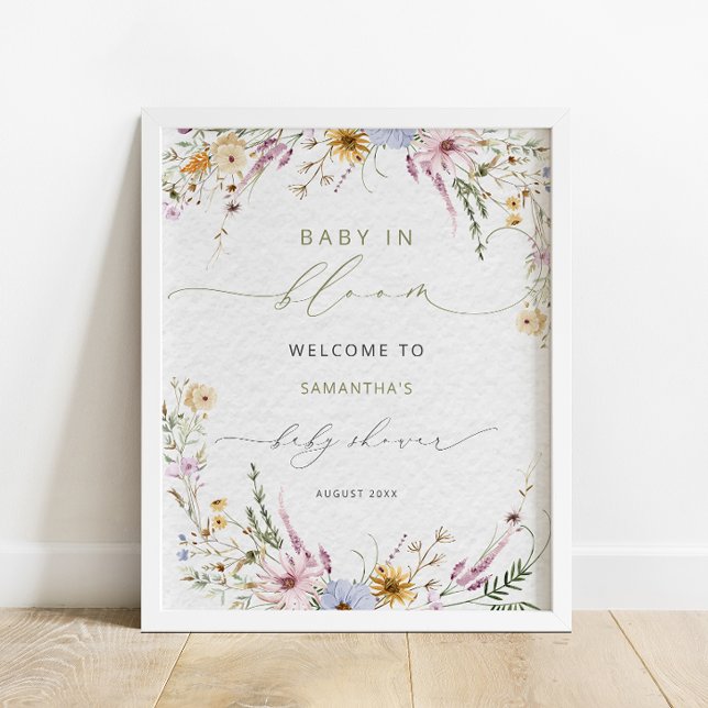 Baby in Bloom Wildflower Baby Shower Welcome Poster (Creator Uploaded)