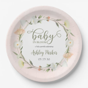 Baby In Bloom Wildflower Baby Sprinkle Paper Plate