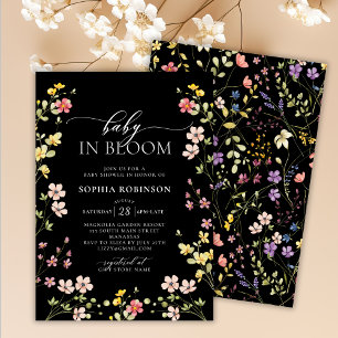 Baby in Bloom Wildflower Bohemian Baby Shower  Invitation