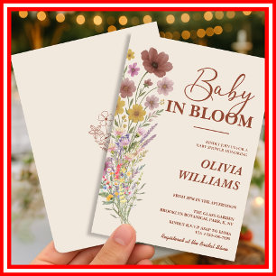 Baby in Bloom Wildflower Boho Baby Shower Invitation