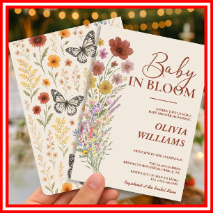 Baby in Bloom Wildflower Boho Baby Shower Invitation