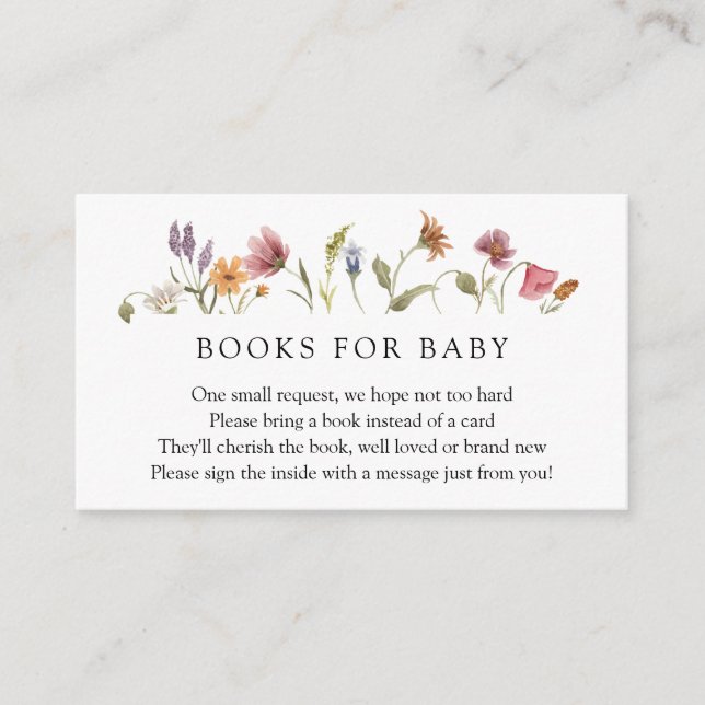 Baby in Bloom Wildflower Books for Baby Request Enclosure Card (Front)