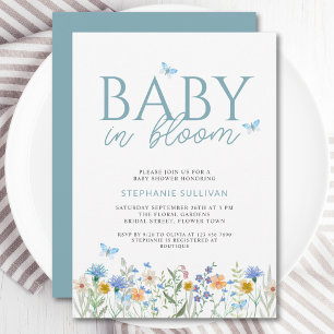 Baby in Bloom Wildflower Boy's Baby Shower Invitation