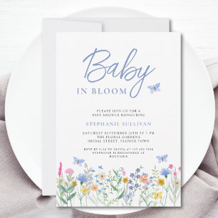Baby in Bloom Wildflower Boy's Baby Shower Invitation