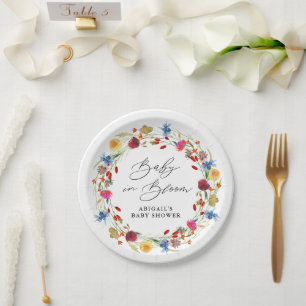 Baby in Bloom Wildflower Bridal  Shower Custom Paper Plate