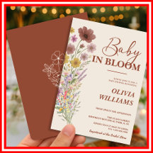 Baby in Bloom Wildflower Burnt Orange Baby Shower