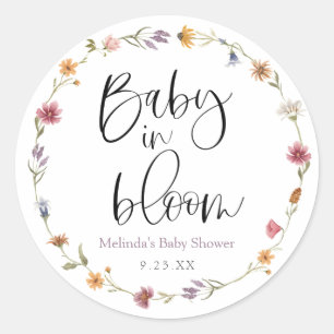 Baby in Bloom Wildflower  Classic Round Sticker
