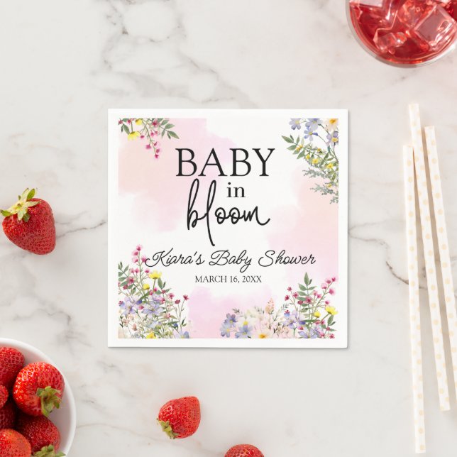 Baby in Bloom Wildflower Cocktail Napkin (Insitu)