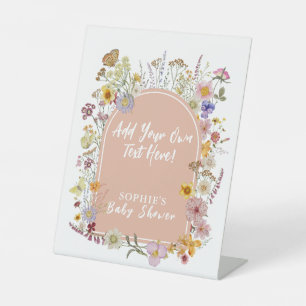 Baby In bloom Wildflower Dusty Rose Customisable Pedestal Sign