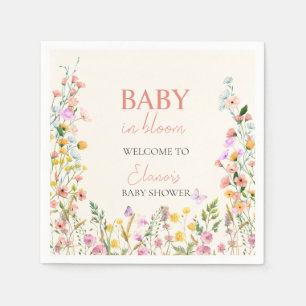 Baby in Bloom Wildflower Elegant Baby Shower Napkin