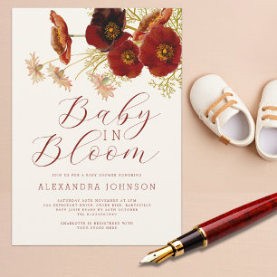 Baby in Bloom Wildflower Fall Baby Shower Invitation