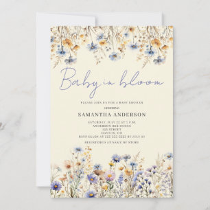 Baby In Bloom Wildflower Floral Baby Shower Invitation