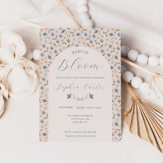 Baby in Bloom Wildflower Garden Baby Shower  Invitation