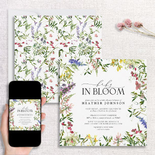 Baby in Bloom Wildflower Girl Baby Shower Invitation