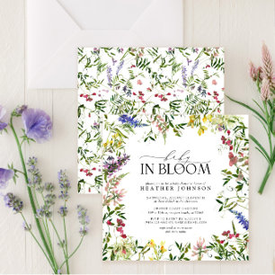Baby in Bloom Wildflower Girl Baby Shower Invitation