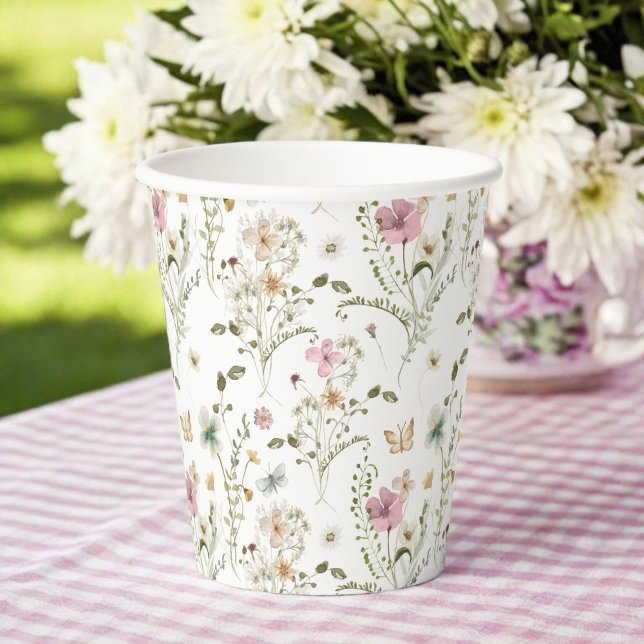 Baby in Bloom Wildflower Girl Baby Shower Paper Cups (Creator Uploaded)