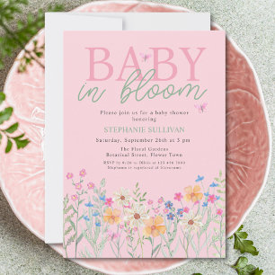 Baby in Bloom Wildflower Girl's Baby Shower Invitation